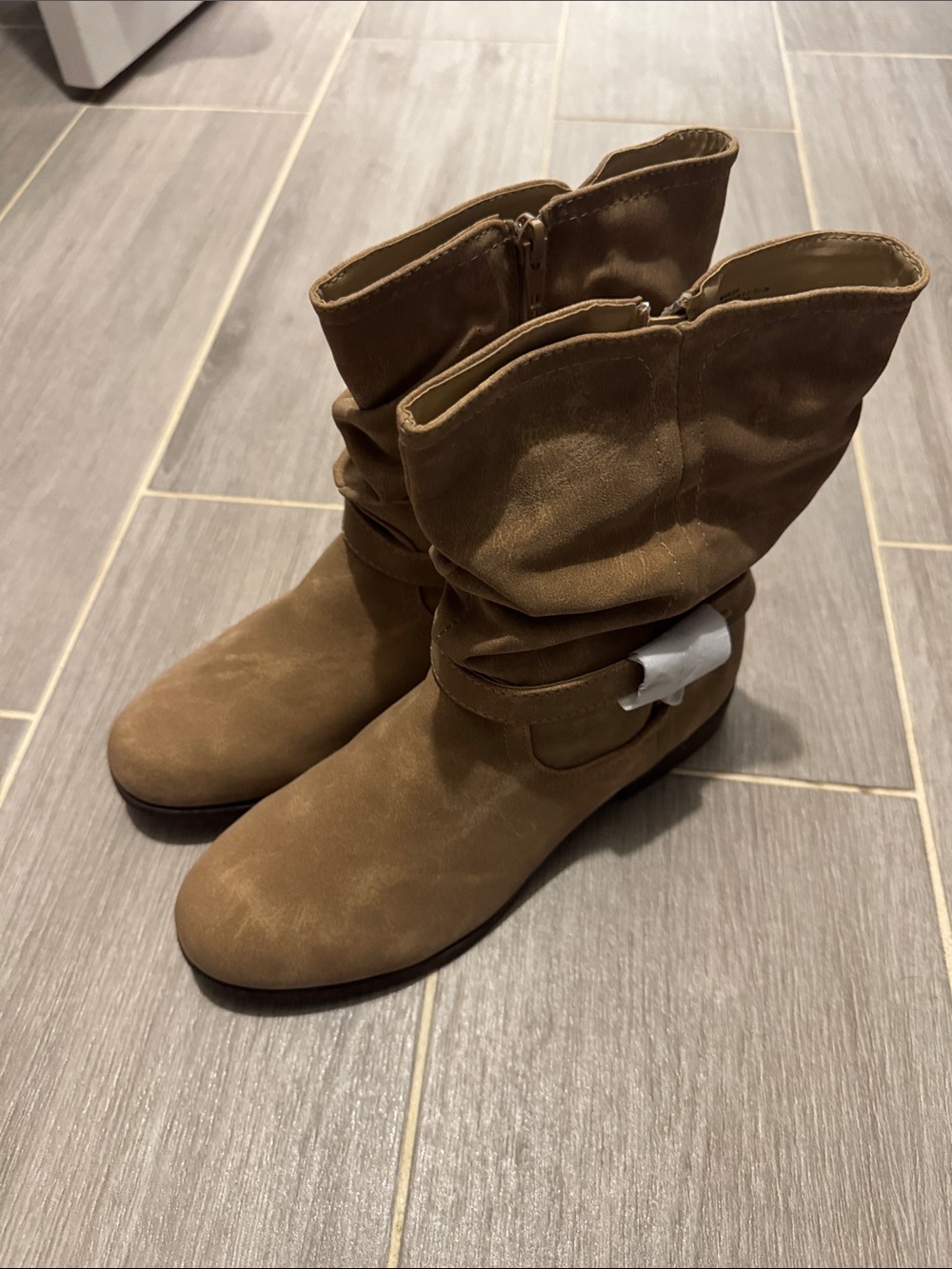 Just fab Women's Brown Mid-Calf Slouch Boots